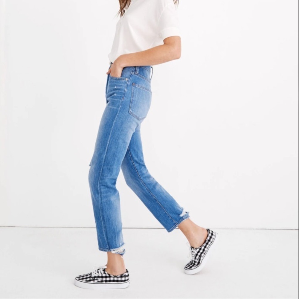 NWOT MADEWELL The Classic Straight Distressed Jean in Novello Wash - Picture 2 of 12